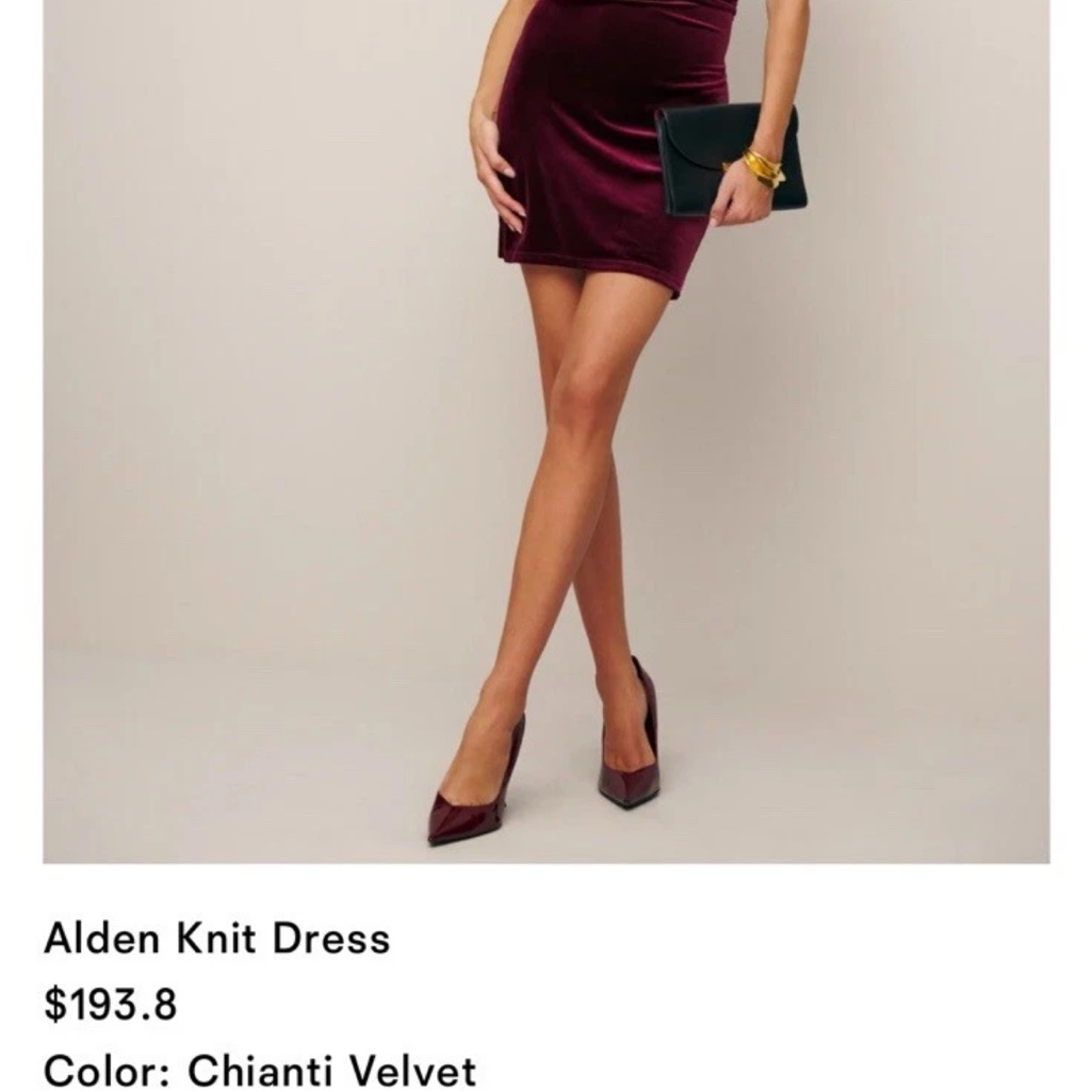 Reformation Red Ruched Sheath Midi Dress
